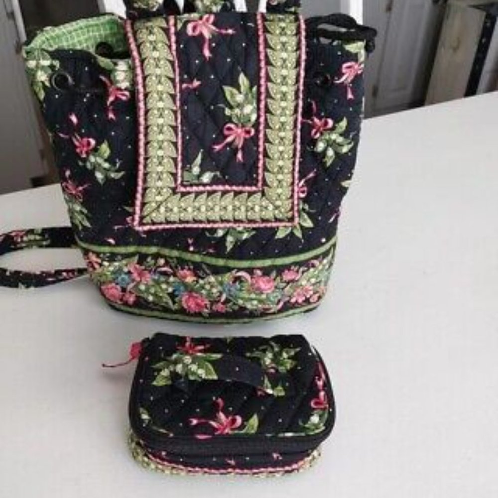 Vera Bradley vintage New Hope mimi backpack with travel train case